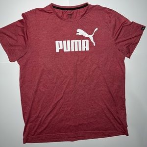Puma Essentials Logo Tee Men's T Shirt BURGUNDY | size XL
